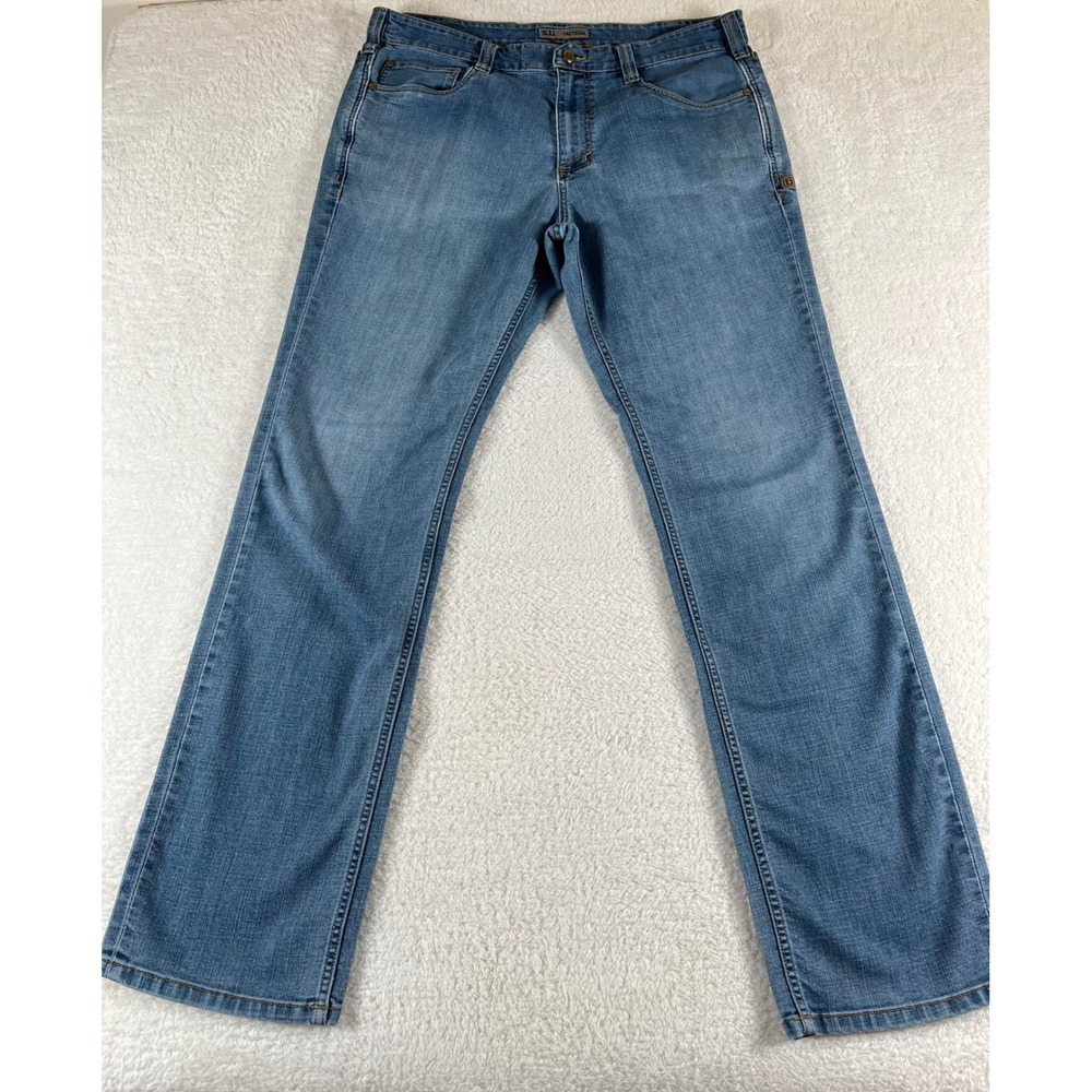 5.11 Tactical Defender-Flex Straight Leg Jeans Mens 36x34 Blue Denim 74477-586 - Picture 2 of 10